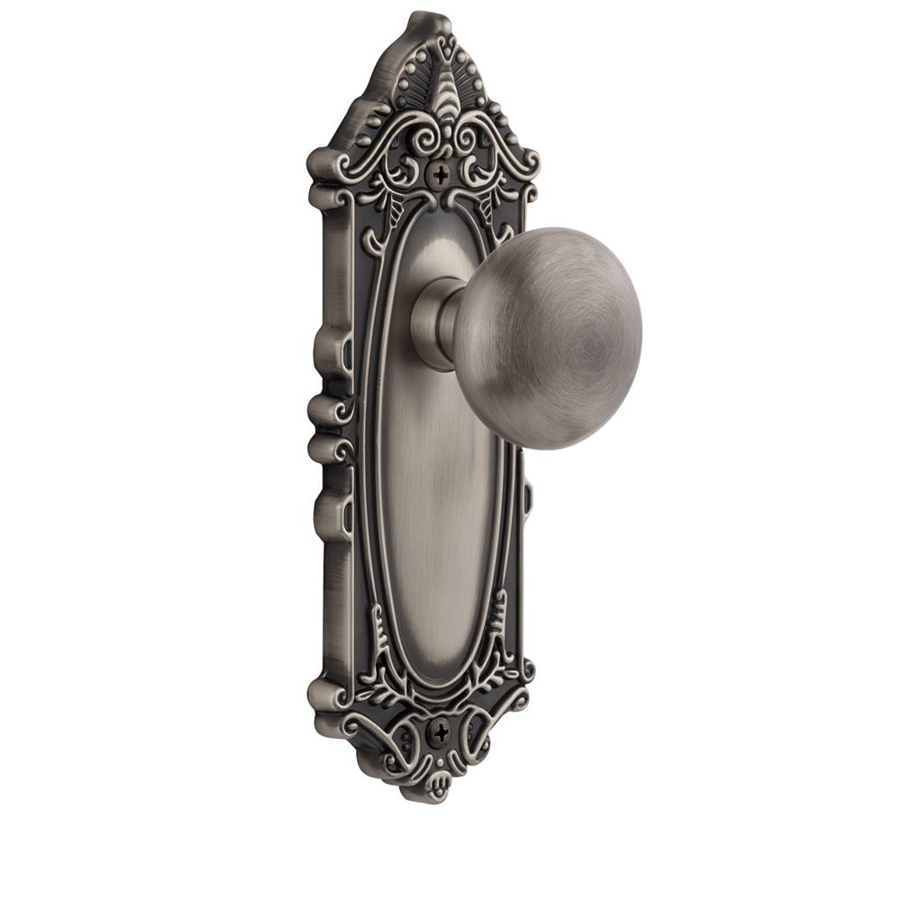 Grandeur by Nostalgic Warehouse GVCFAV Privacy Knob - Grande Victorian Plate with Fifth Avenue Knob in Antique Pewter